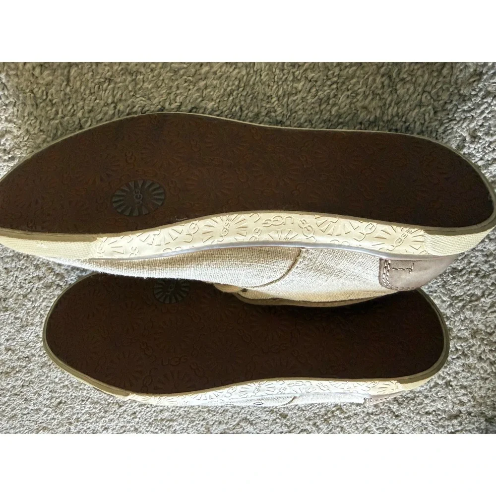 UGG Australia Chivon Oatmeal Linen Tan Suede Lace Up Sneakers 1002641 Womens 7